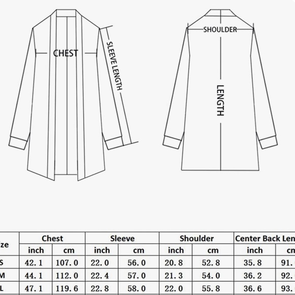 Black Shawl Collar Open Front Asymmetrical Cardigan Duster Pockets 44 M L NWT - Picture 10 of 10